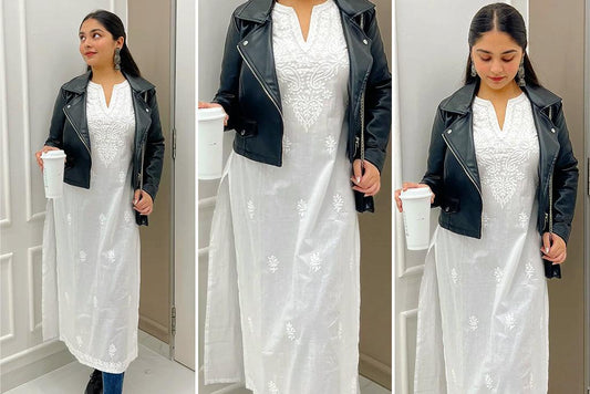 How to style a Chikankari kurti for office.