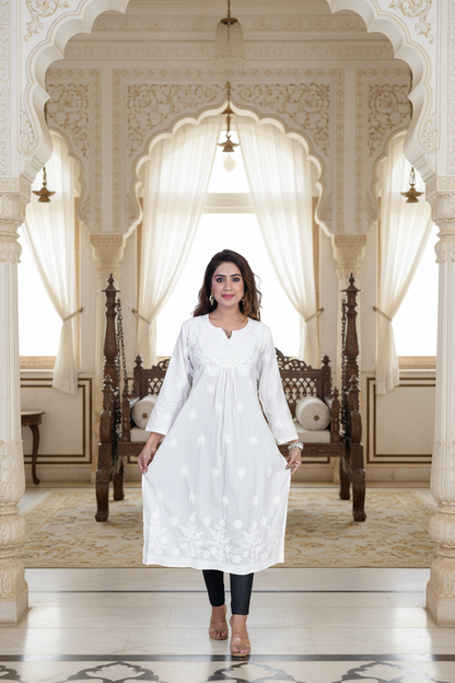 Chikenkari Cotton - Floral Design