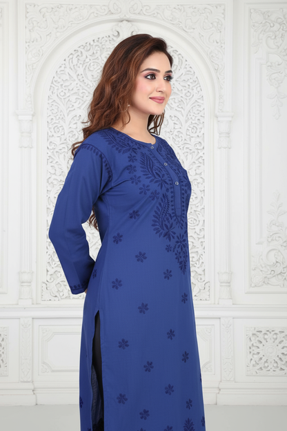 Navy Blue Chikankari Kurti